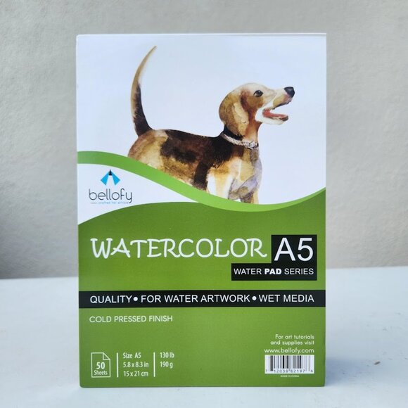 NEW 50 Sheets Watercolor Paper Pad 130 lb /190 GSM 8.3" x 5.8" Cold Press Paper - Picture 1 of 9